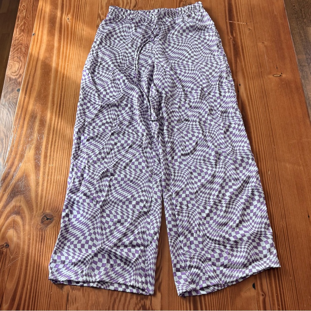 Lisa Says Gah Bailey Lounge Pant in Purple Warp Check - Picture 4 of 11